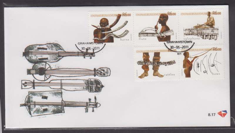 RSA - 2011 Rare Musical Instruments - FDC 8.17  - SACC 2180-2184