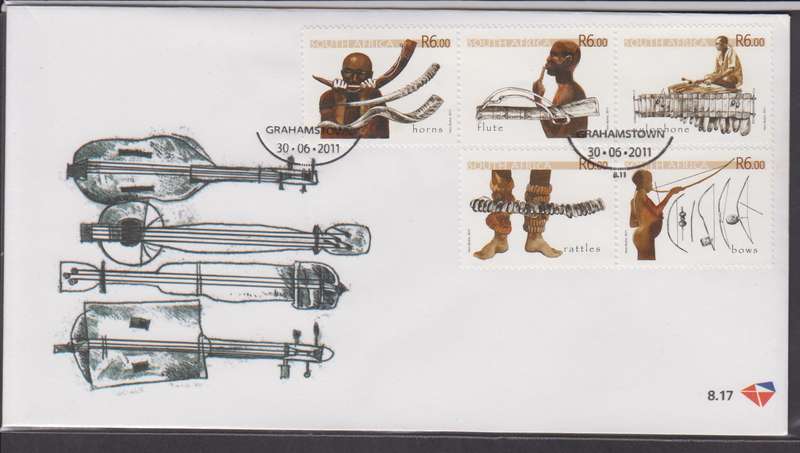 RSA - 2011 Rare Musical Instruments - FDC 8.17  - SACC 2180-2184