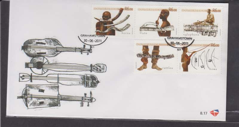 RSA - 2011 Rare Musical Instruments - FDC 8.17  - SACC 2180-2184