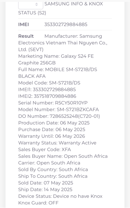 Samsung S24 Fe Graphite 256gb