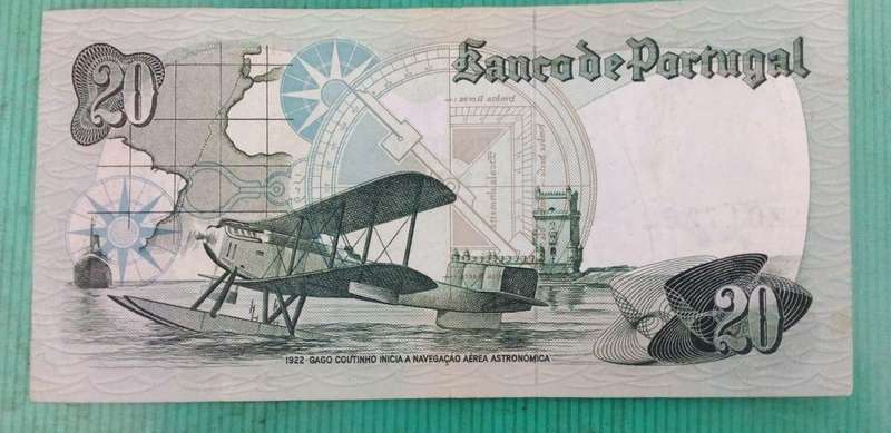 PORTUGAL 1978 20 ESCUDO NOTE as per image.