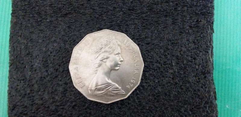 AUSTRALIA 1974 50 cent coin.
