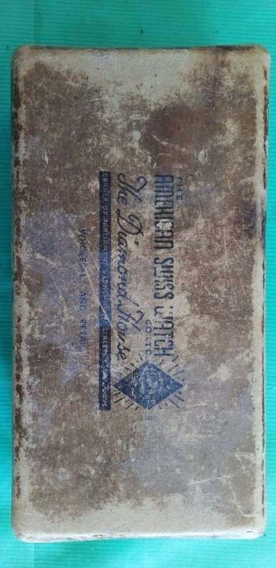 ANTIQUE AMERICAN SWISS WATCH BOX.as per image.1952