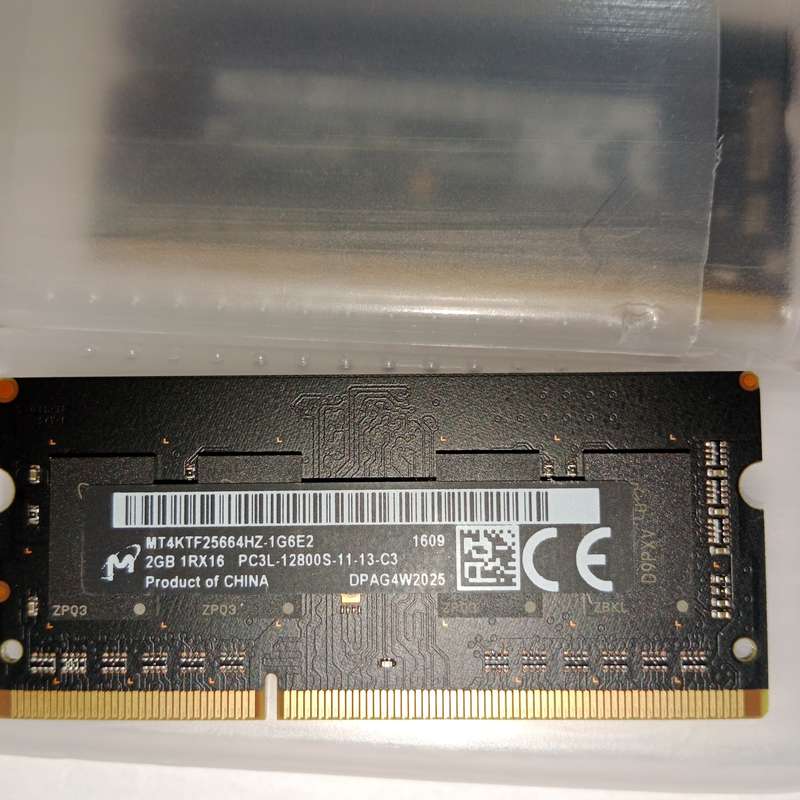 Micron (2GB) DDR3 RAM PC3L-12800S (1Rx16) SO-DIMM 1600MHz (MT4KTF25664HZ-1G6E2)