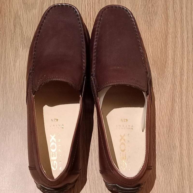 GEOX Respira Men's Loafers Size 9 (43.5) Genuine Brown Leather