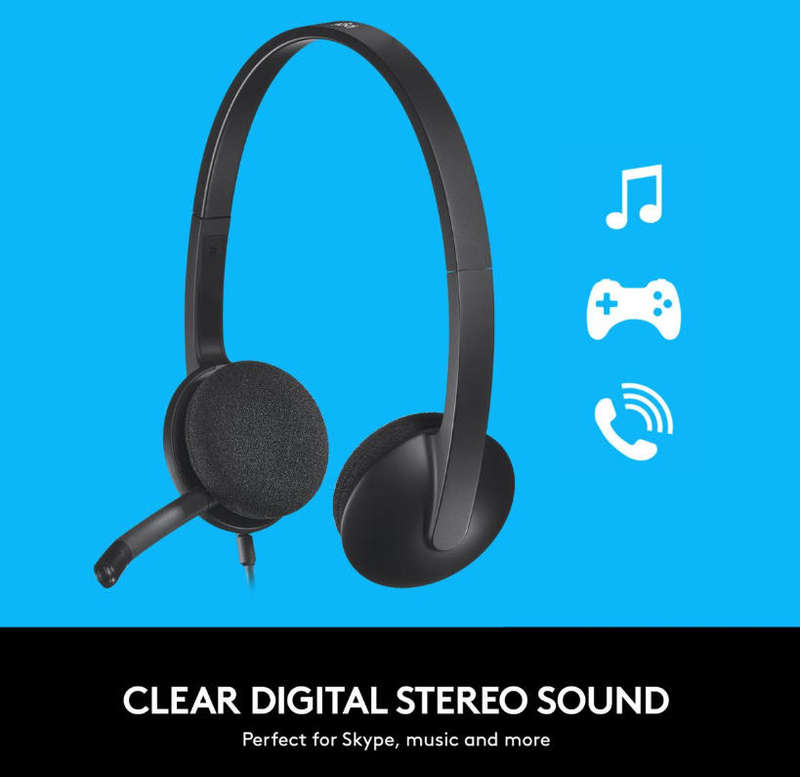 Logitech H340 USB Headset with Noise-Cancelling microphone USB-A