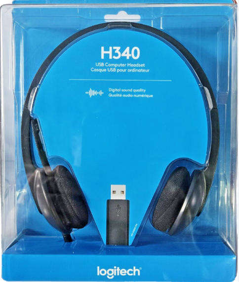 Logitech H340 USB Headset with Noise-Cancelling microphone USB-A