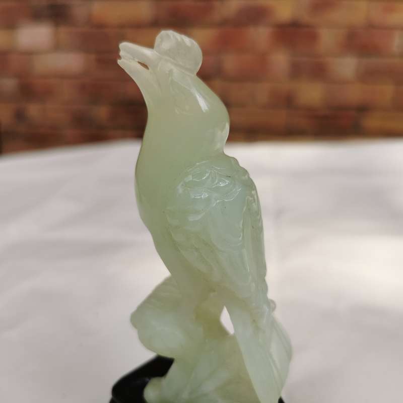 Antique Chinese Hotan jade a pair of birds Original Carving
