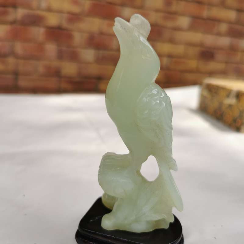 Antique Chinese Hotan jade a pair of birds Original Carving