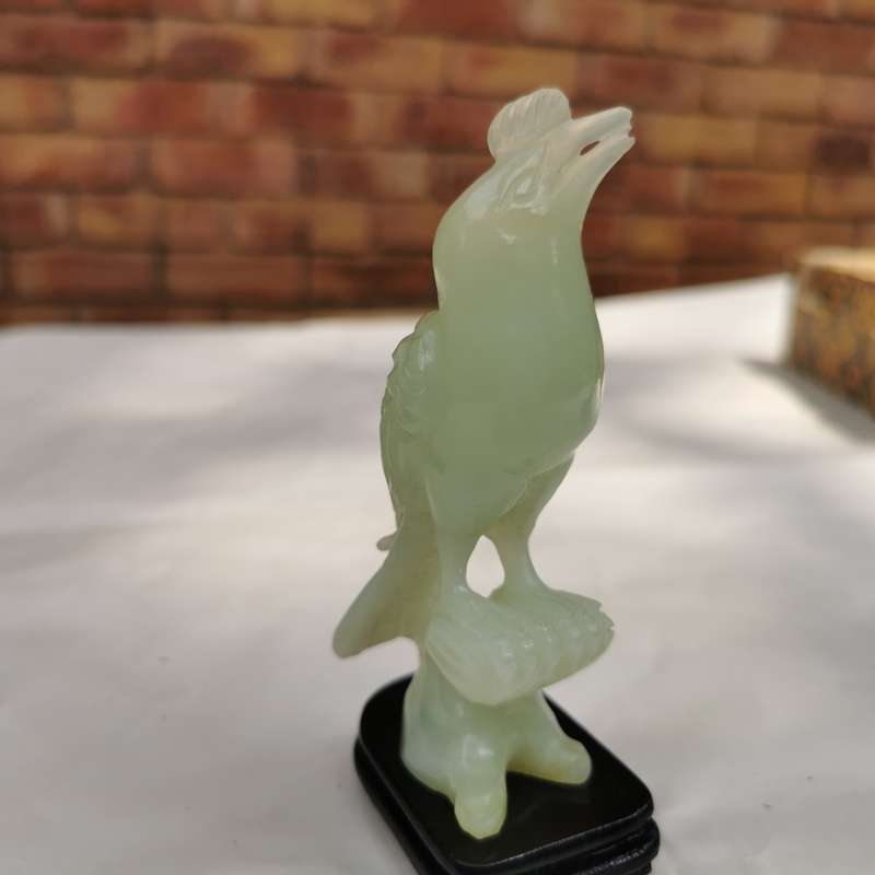 Antique Chinese Hotan jade a pair of birds Original Carving