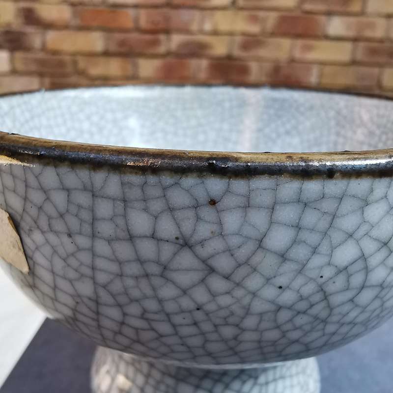 High footed bowl Ice cracks from Chinese Late Qing Dynasty
