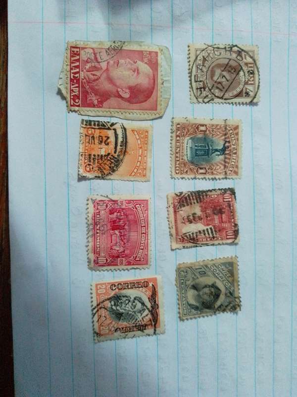 Mix Russia Chile Costa Rica stamps