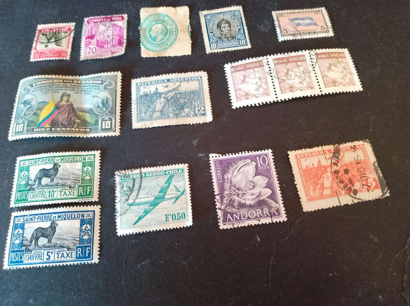 Mix of stamps Chile Argentina Mexico
