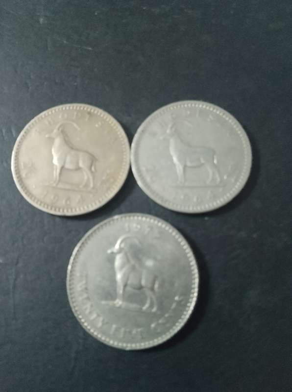 Rhodesia 2 x 1964 25c... 1 x 1975 25c coin