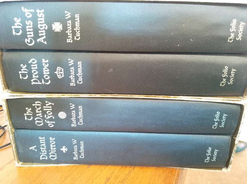 Barbara W Tuchman set of 4 books slip cover has wear and tear.