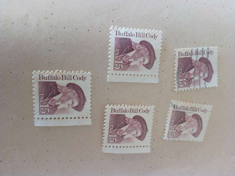 USA Buffalo Bill Cody stamps x 5