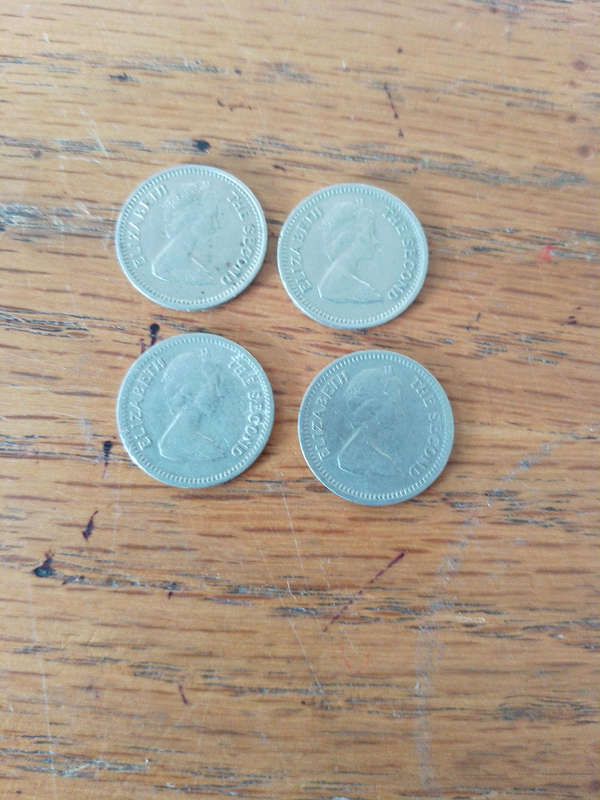 Southern Rhodesia 3 d coins 1968 x 4