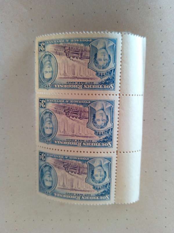 Southern Rhodesia 1937 3d  set of 3 blue