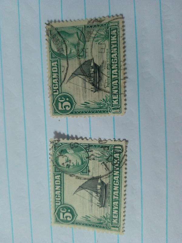 Uganda Kenya Tanganyika stamps 1 X rope reaches sail 1 x rope not reaches sail.