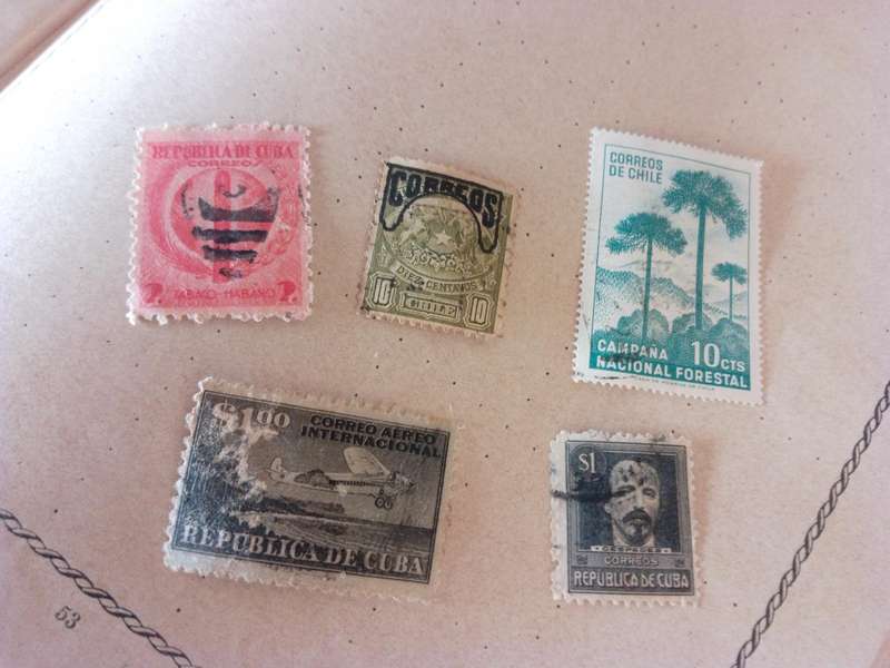 Cuba and Chile stamps x 5