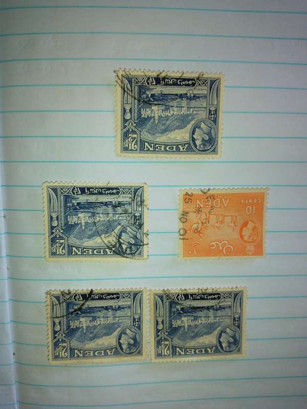 Aden stamps x 5