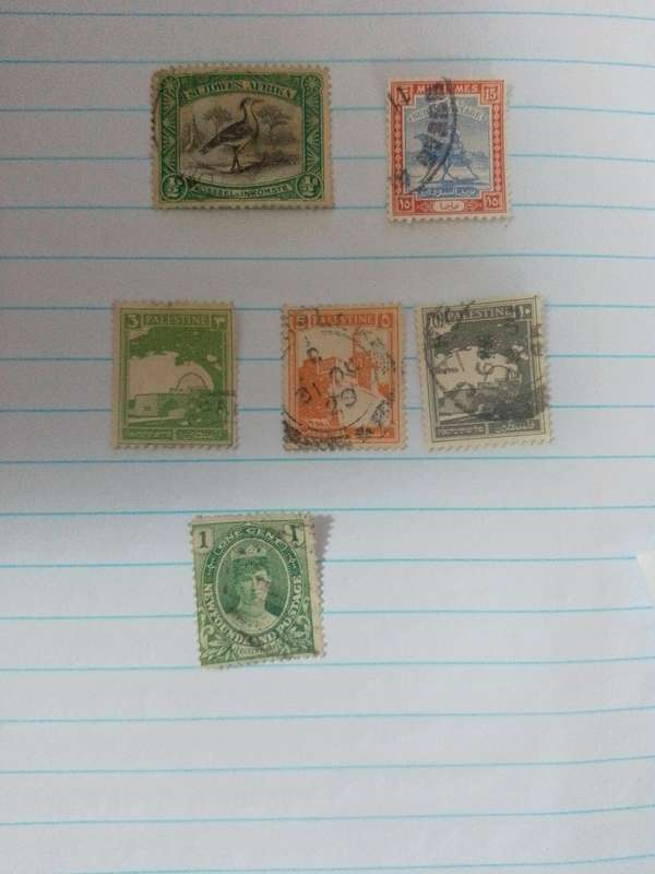 Palestine suid Wes afrika Newfoundland stamps