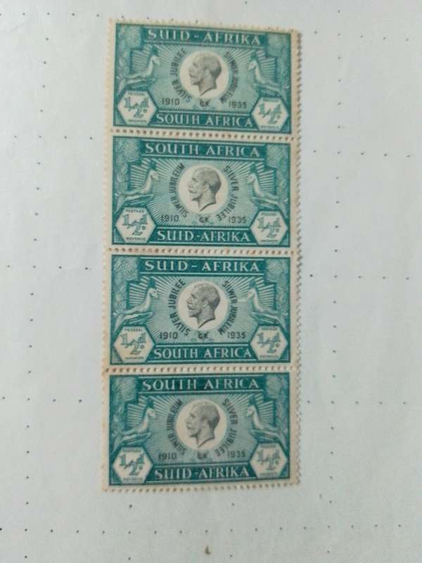 South Africa 1/2d stamps block of 4