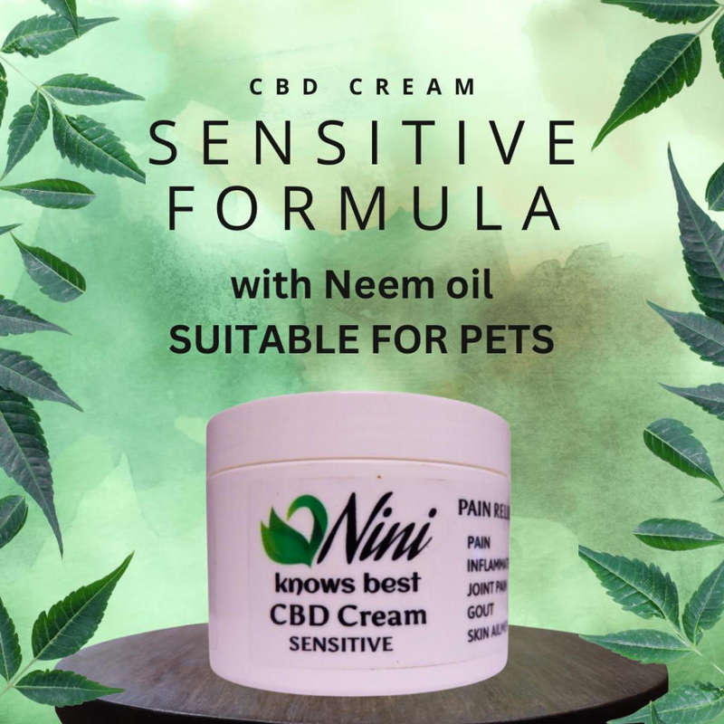 Nini Knows Best.  125g CBD cream for sensitive skin and Pets