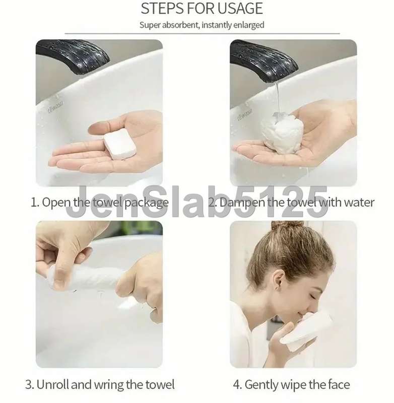 PACK OF X 10 DISPOSABLE PEARL COTTON COMPRESSED TOWELS