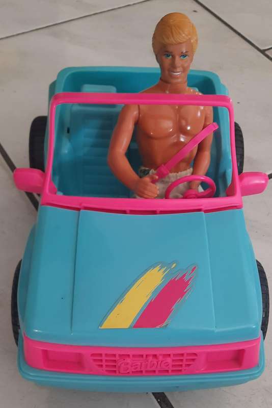 Vintage 1994 Mattel Barbie Blue and Pink Jeep Dune Buggy 4x4 Car