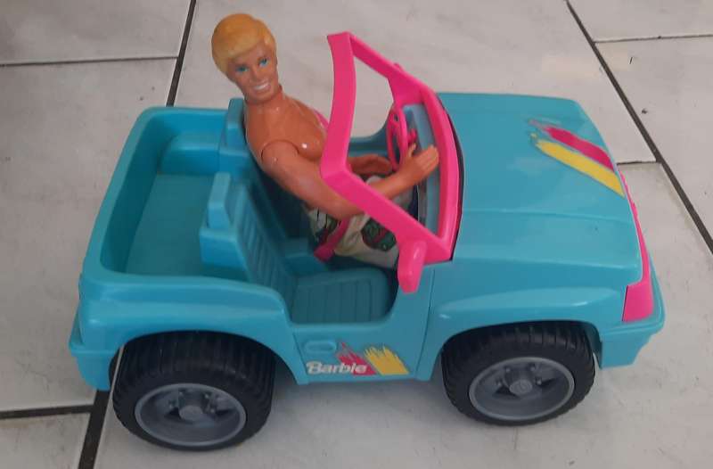 Vintage 1994 Mattel Barbie Blue and Pink Jeep Dune Buggy 4x4 Car