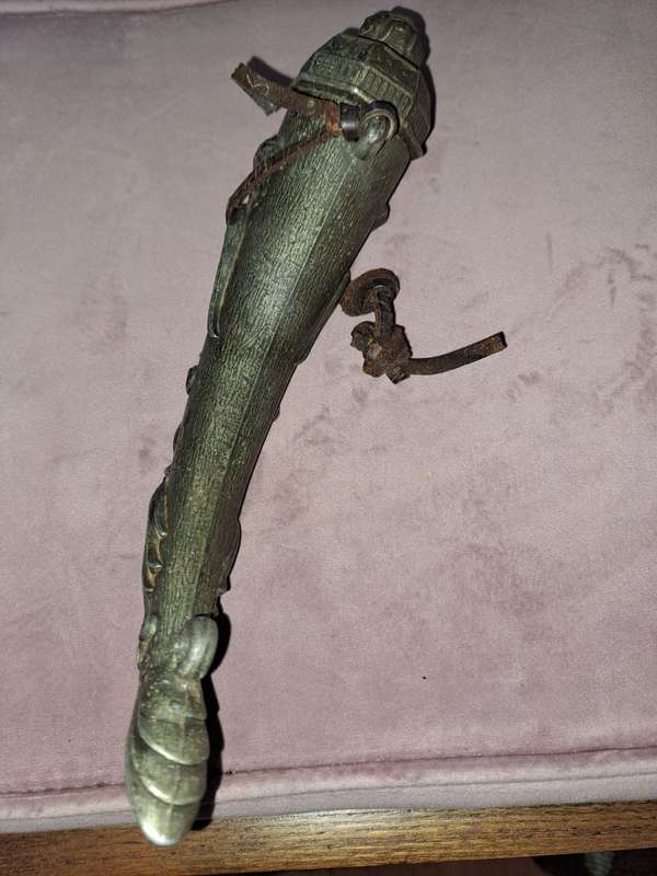 Decorative Military black powder flask
