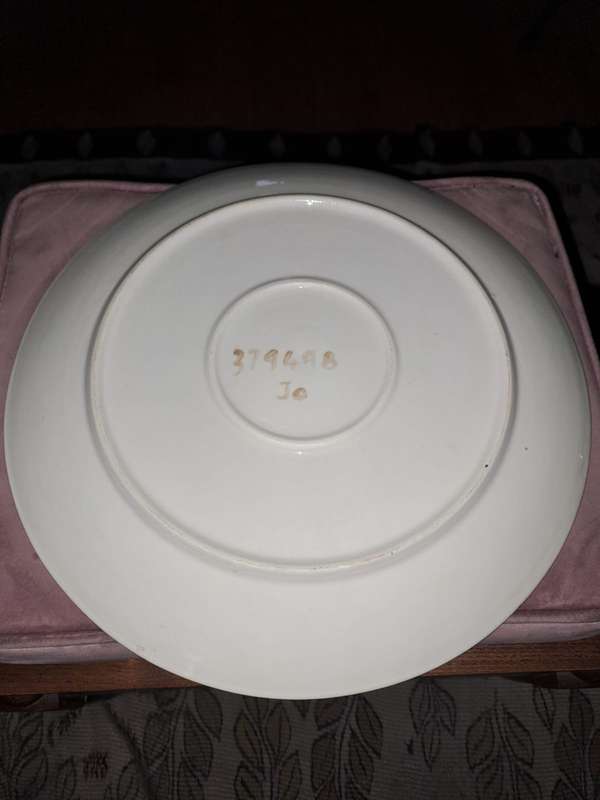 Large Ceramic Dish with 6 blue butterflies