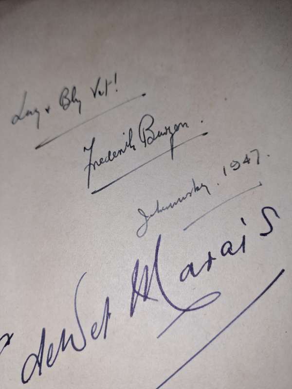 Africana, Frederick Burgers en C De Wet Marais oorspronklike handtekening
