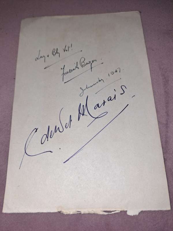 Africana, Frederick Burgers en C De Wet Marais oorspronklike handtekening