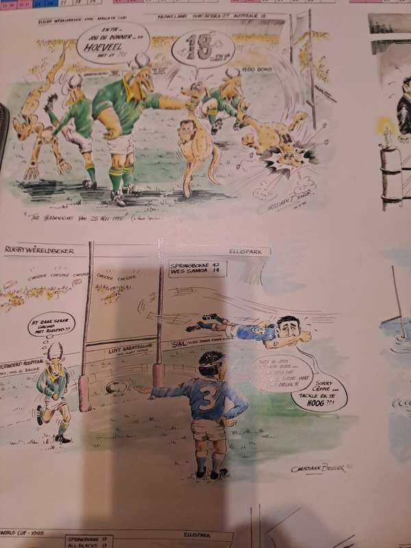 1995/96 calender depicting Springbok road to final (nice for framing)