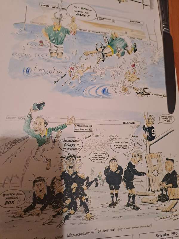 1995/96 calender depicting Springbok road to final (nice for framing)