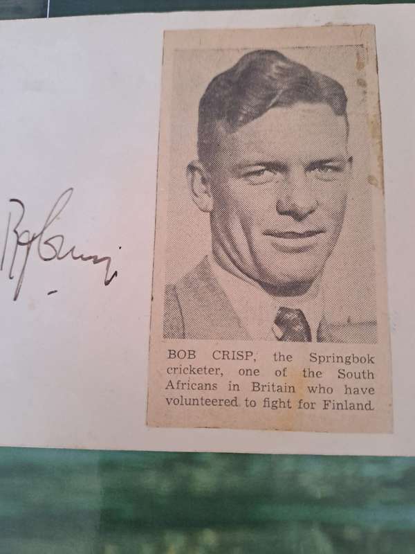 Renowned SA cricketer, Bob Crisp original signature