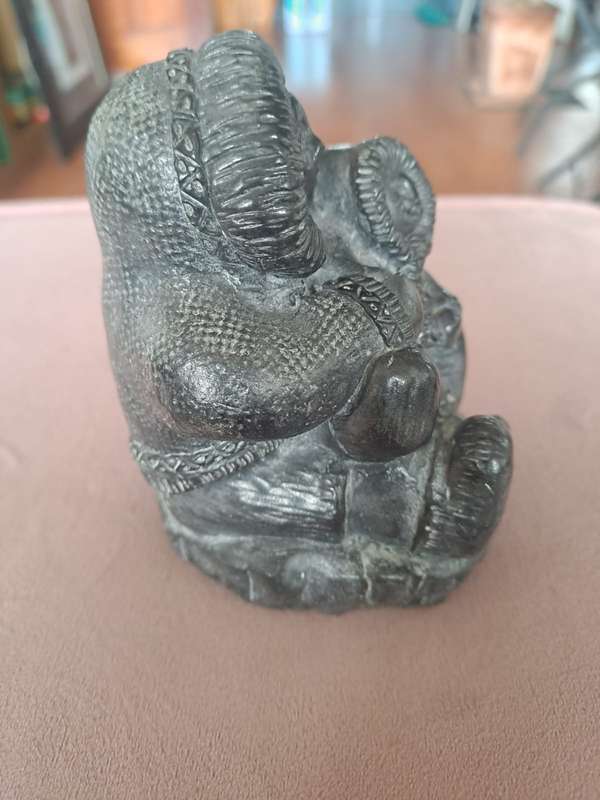 Original Wolf, Soap Stone, Inuit Mother and child sculpture