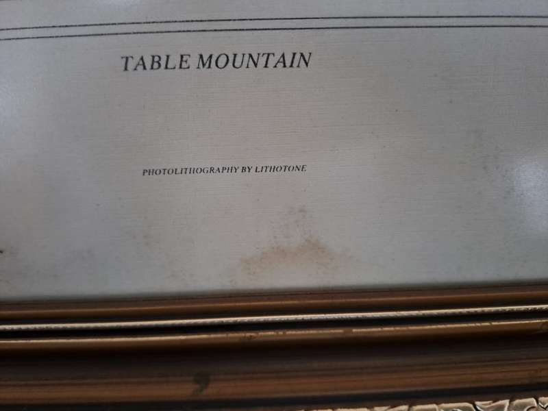 Gabriel de Jongh Lithograph "Table Mountain with Galleon" with original signature in pen