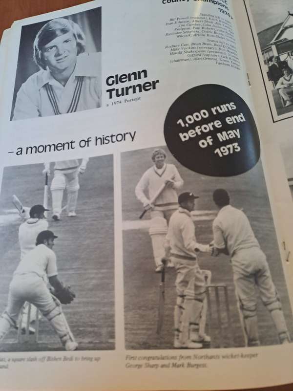 Glen Turner NZ Cricket Benefit book 1978, with original signature