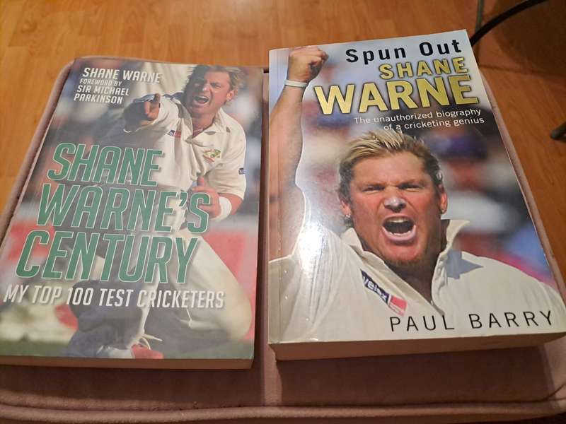 "Spun Out Shane Warne" and "Shane Warne`s Century", 2 books