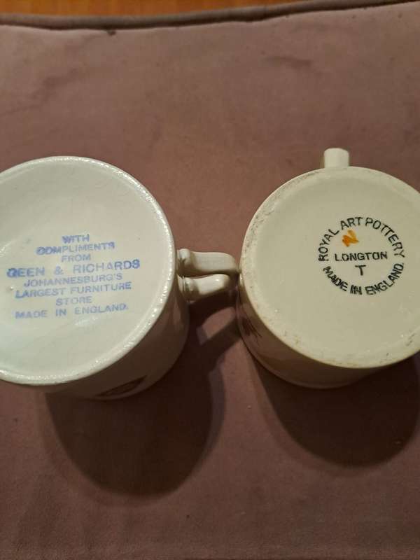 Coronation Edward VIII 12 May 1937, Coronation Queen Elizabeth II 1953, 2 x ceramic mugs