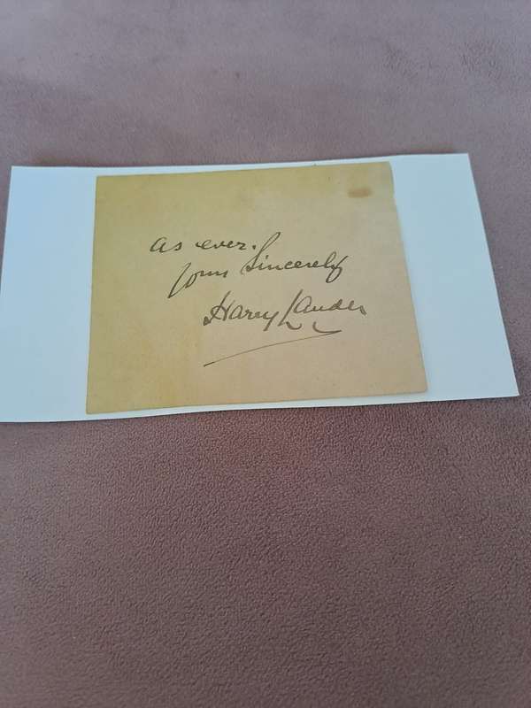 Sir Harry Lauder, Scottish singer, comedian original signature, scarce