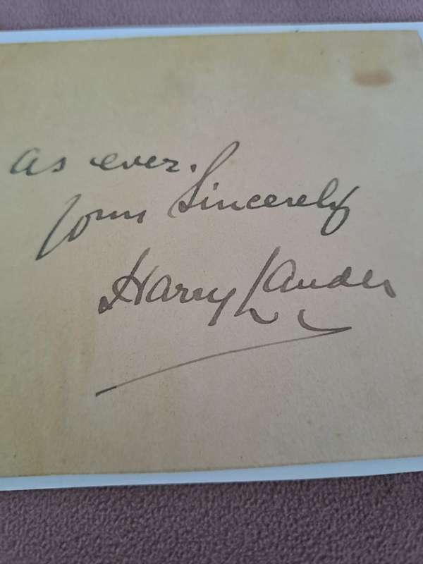 Sir Harry Lauder, Scottish singer, comedian original signature, scarce