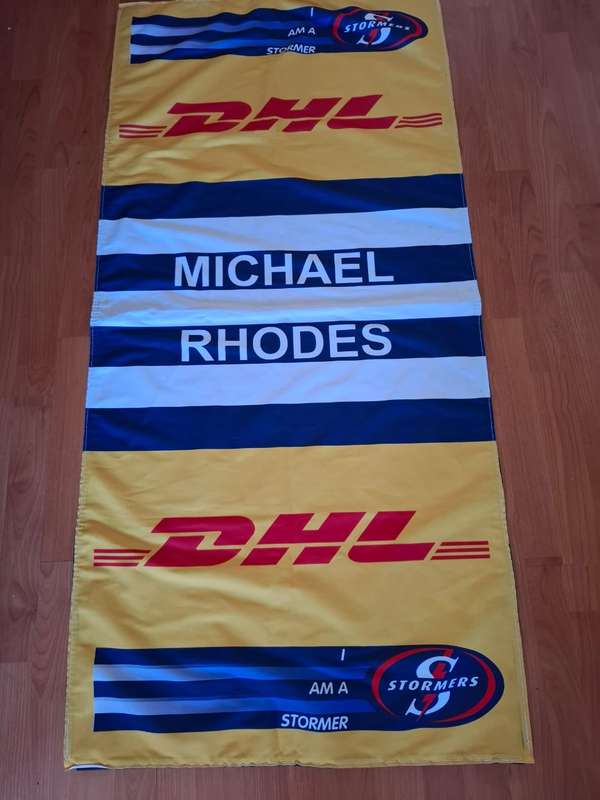 Michael Rhodes rugby locker sign
