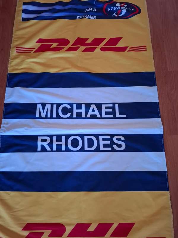 Michael Rhodes rugby locker sign