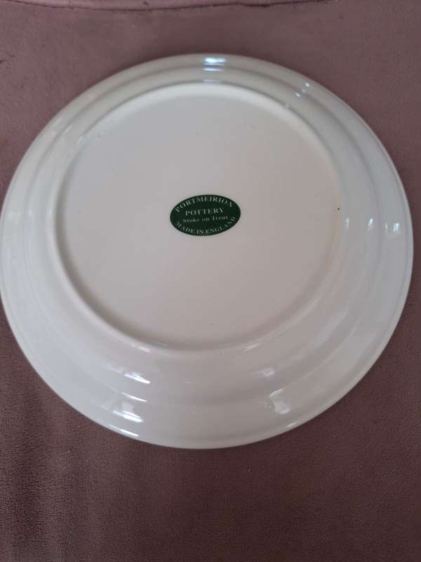 Vintage Portmeirion Pomona round platter with leaf border (Princess of Orange Pear)