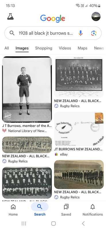 J T Burrows, 1928 All Black rugby player original autograph