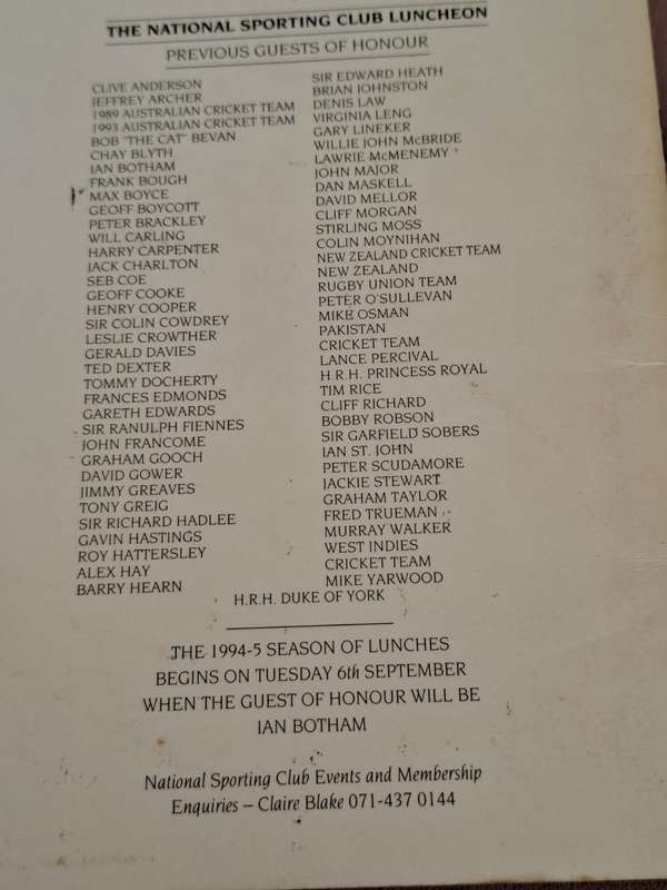 1st cricket team to England 1994 souvenir, plus 4 x English cricket legends autographs